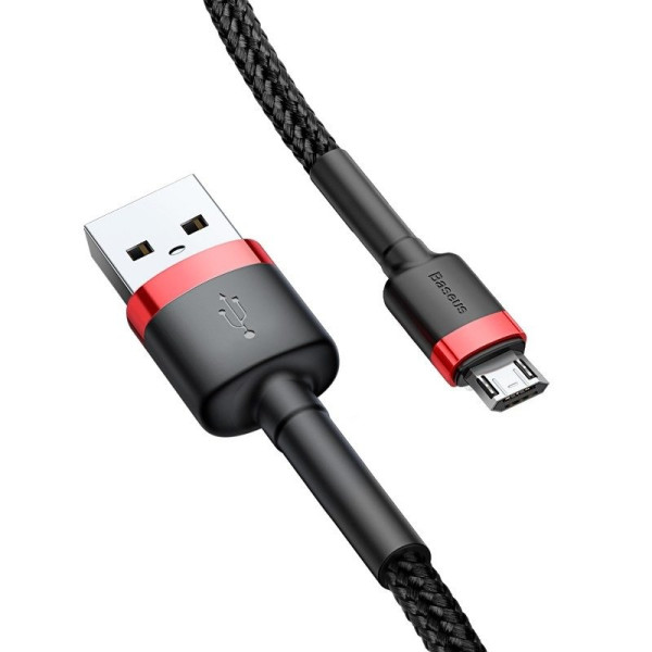 Baseus Cafule Micro USB laidas 24A 1m raudona + juoda