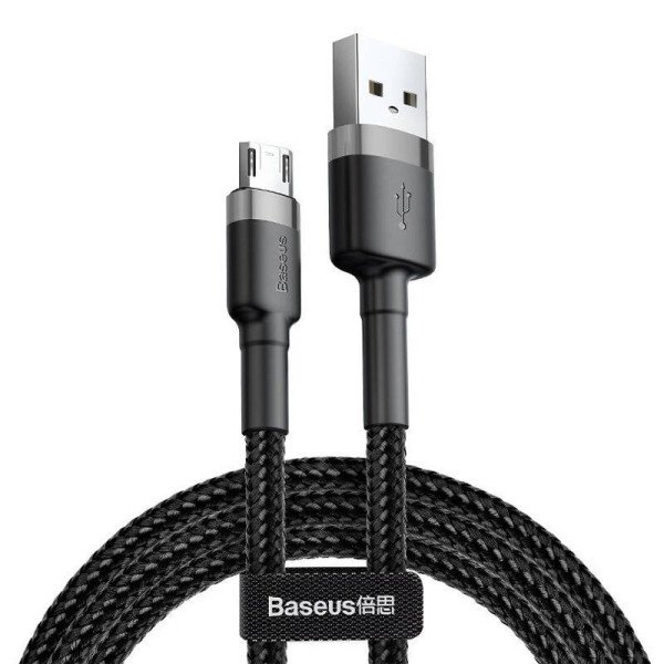 Baseus Cafule Micro USB laidas 15A 2m pilka + juoda