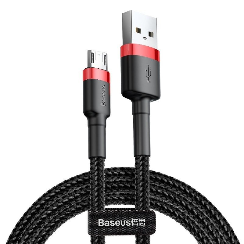 Baseus Cafule Micro USB laidas 15A 2m raudona+juoda Baseus Cafule Micro USB laidas 15A 2m raudona+juoda