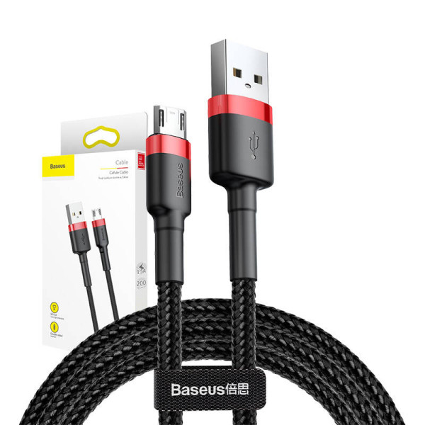 Baseus Cafule Micro USB laidas 15A 2m raudona+juoda
