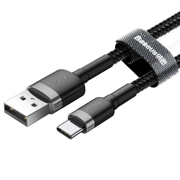 „Baseus Cafule“ kabelis USB-C 3A 05 m pilkas + juodas
