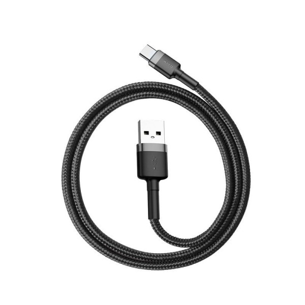„Baseus Cafule“ kabelis USB-C 3A 05 m pilkas + juodas