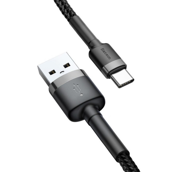 „Baseus Cafule“ kabelis USB-C 3A 05 m pilkas + juodas
