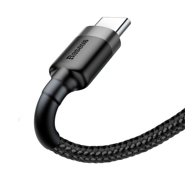 „Baseus Cafule“ kabelis USB-C 3A 05 m pilkas + juodas