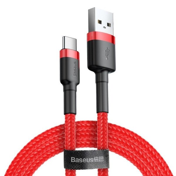 „Baseus Cafule“ kabelis USB-C 3A 1 m raudonas