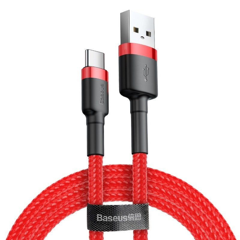 „Baseus Cafule“ kabelis USB-C 3A 1 m raudonas „Baseus Cafule“ kabelis USB-C 3A 1 m raudonas
