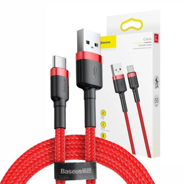 „Baseus Cafule“ kabelis USB-C 2A 2 m raudonas