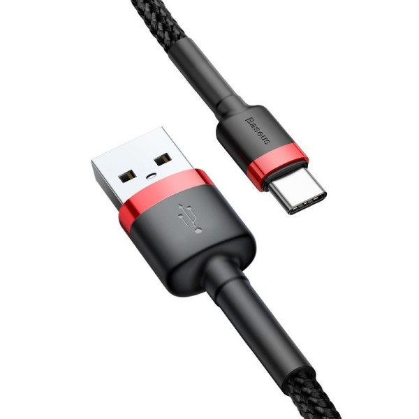 „Baseus Cafule“ kabelis USB-C 2A 2 m raudonas + juodas