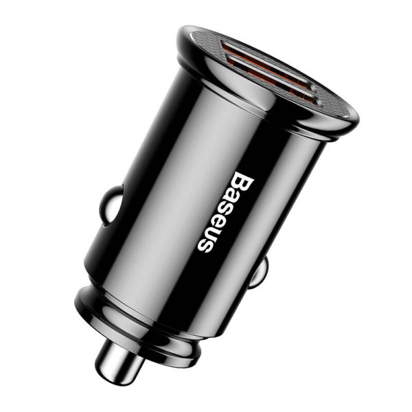 Baseus Circular 2xUSB QC30 5A 30W automobilinis įkroviklis juodas