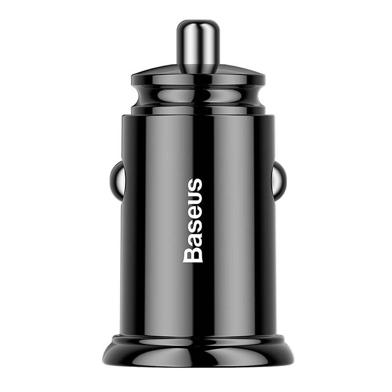Baseus Circular PD QC40+ 5A 30W automobilinis įkroviklis juodas Baseus Circular PD QC40+ 5A 30W automobilinis įkroviklis juodas