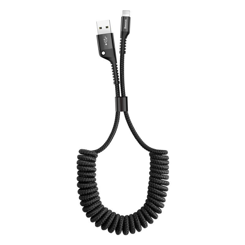 Baseus Spyruoklinis kabelis Lightning 1m 2A juodas Baseus Spyruoklinis kabelis Lightning 1m 2A juodas