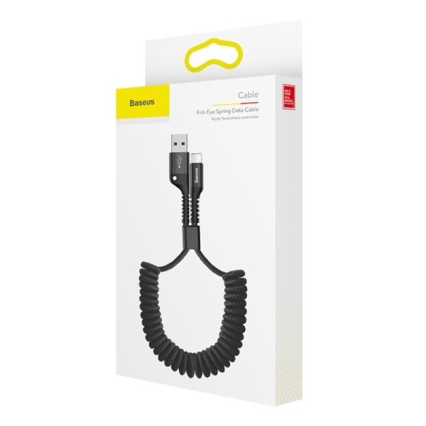 Baseus Spyruoklinis kabelis Lightning 1m 2A juodas