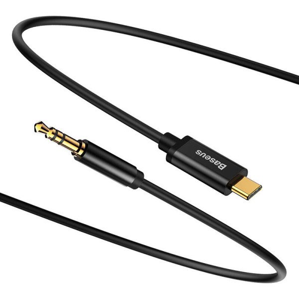 „Baseus Yiven“ garso kabelis USB-C su mini lizdu 35 mm 12 m juodas