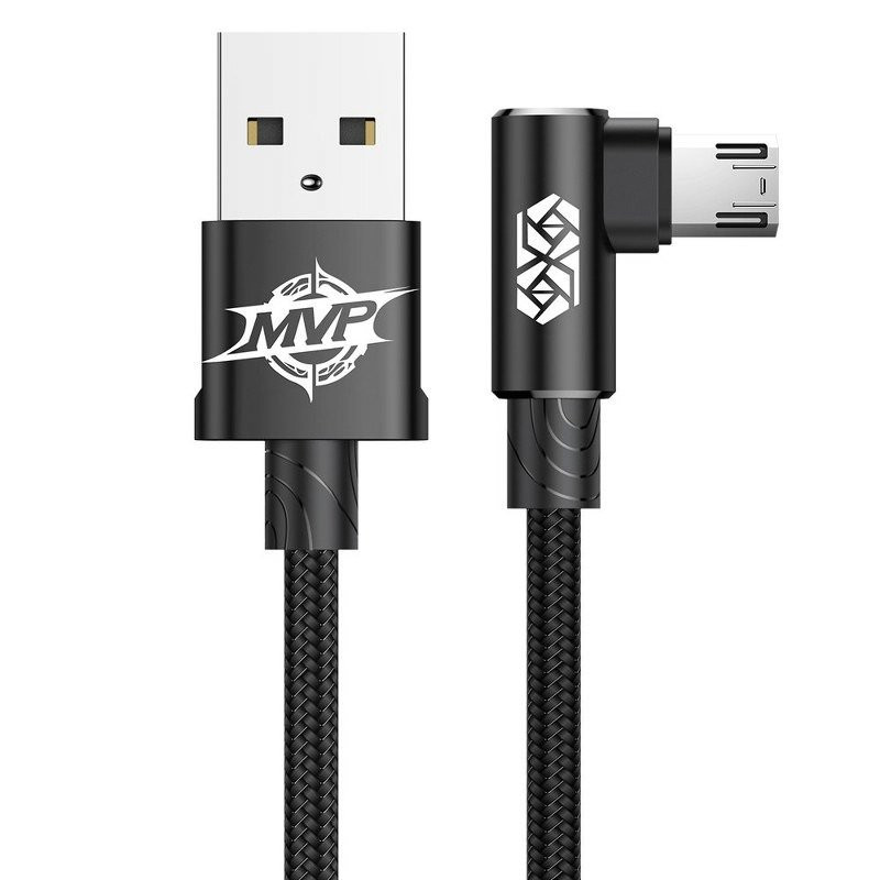Baseus MVP alkūninis kabelis USB į micro USB 2A 1m - juodas Baseus MVP alkūninis kabelis USB į micro USB 2A 1m - juodas