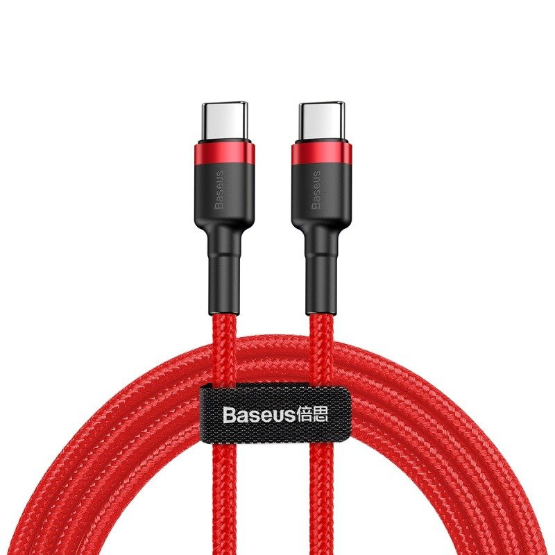 „Baseus Cafule“ kabelis USB-C PD 20 QC 30 60 W 1 m raudonas „Baseus Cafule“ kabelis USB-C PD 20 QC 30 60 W 1 m raudonas