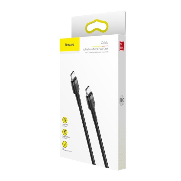 „Baseus Cafule“ kabelis USB-C PD 20 QC 30 60 W 1 m juoda + pilka