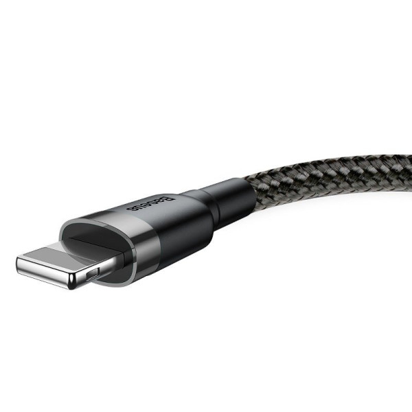 Baseus Cafule USB Lightning kabelis 15A 2m pilkas + juodas