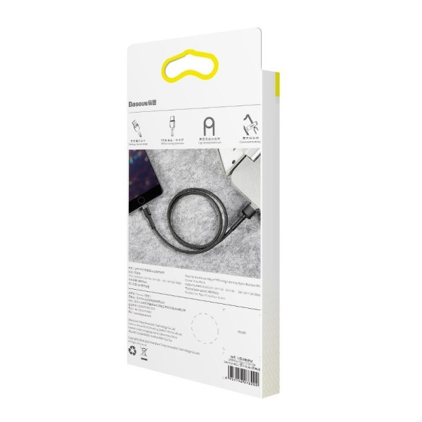 Baseus Cafule USB Lightning kabelis 15A 2m pilkas + juodas