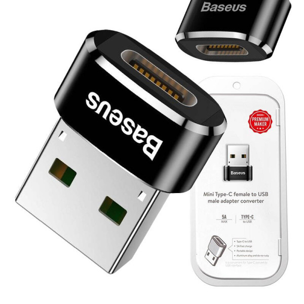 „Baseus“ USB-C į USB-A adapteris 5A juodas