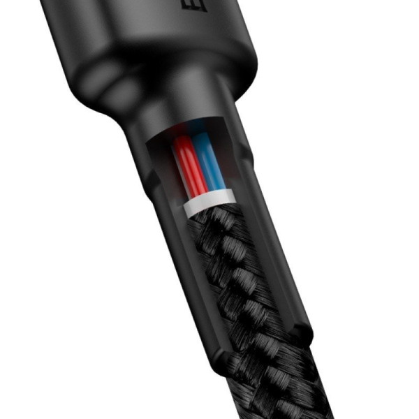 USB-C PD Baseus Cable Cafule PD 20 QC 30 60W 1m juoda ir raudona