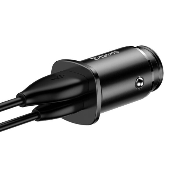 Baseus Square PPS QC40 / PD30 5A 30W automobilinis įkroviklis juodas
