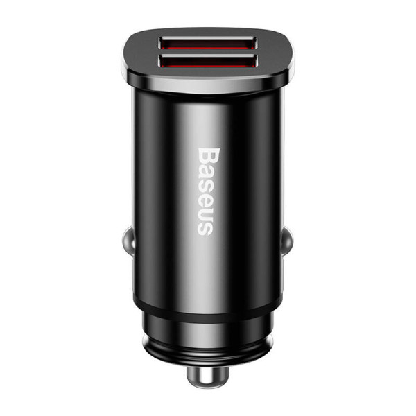 Baseus Square 2xUSB QC30 5A 30W automobilinis įkroviklis juodas