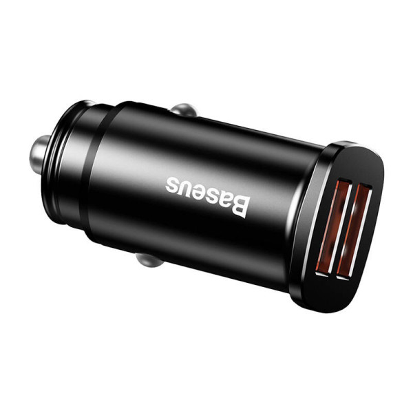 Baseus Square 2xUSB QC30 5A 30W automobilinis įkroviklis juodas