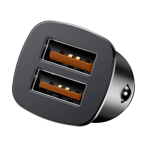 Baseus Square 2xUSB QC30 5A 30W automobilinis įkroviklis juodas