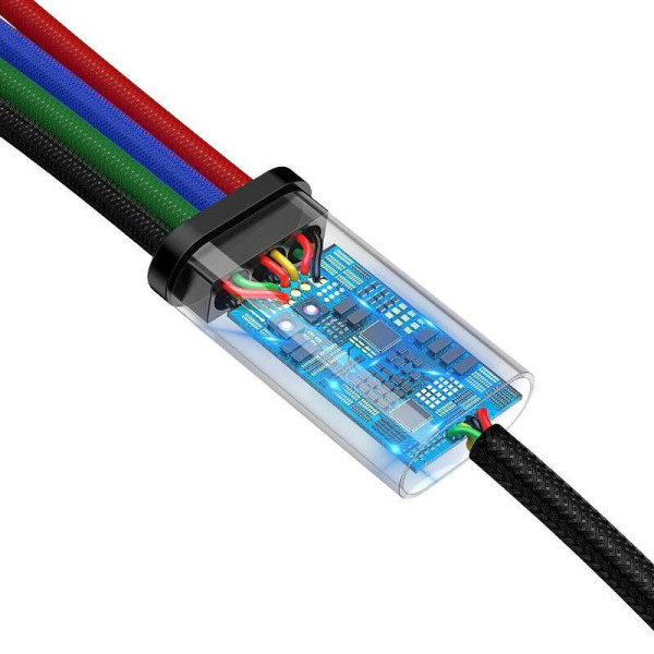 „Baseus Fast USB“ kabelis 4in1 2xUSB-C / Lightning / Micro 35A 12m – juodas