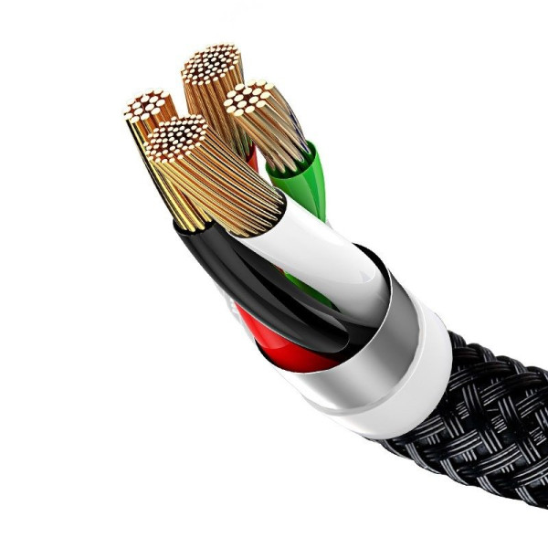 „Baseus Rapid“ USB laidas „3in1“ tipo C / „Lightning“ / „Micro 3A 12M“ – juodas