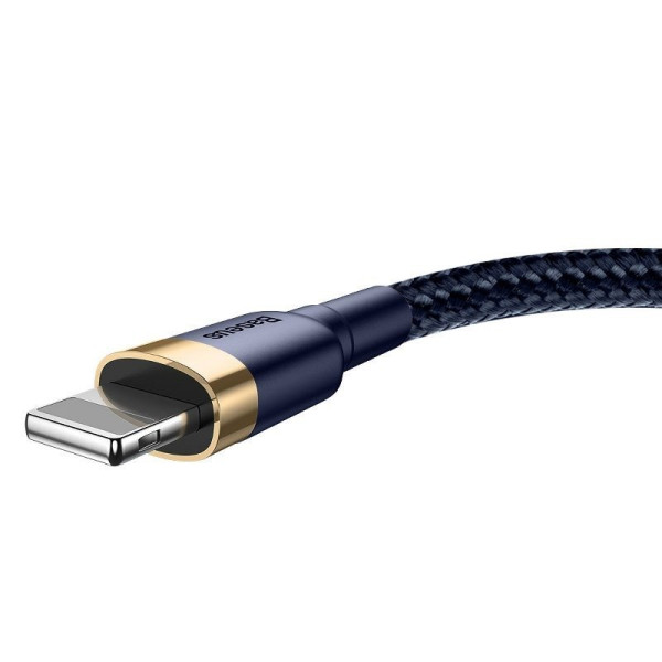 Baseus Cafule Lightning kabelis 15A 2m auksinis + tamsiai mėlynas