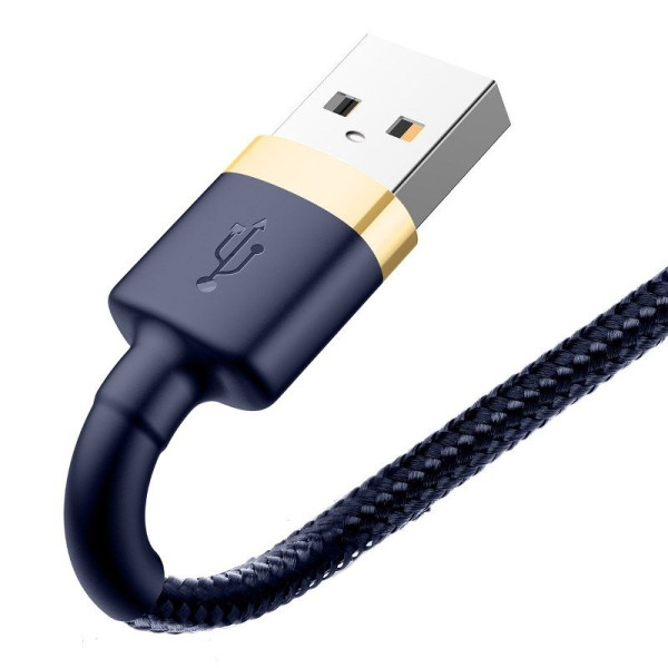 Baseus Cafule Lightning kabelis 15A 2m auksinis + tamsiai mėlynas
