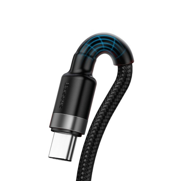„Baseus Cafule“ USB-C laidas „Huawei SuperCharge“ QC 30 5A 1 m juoda + pilka