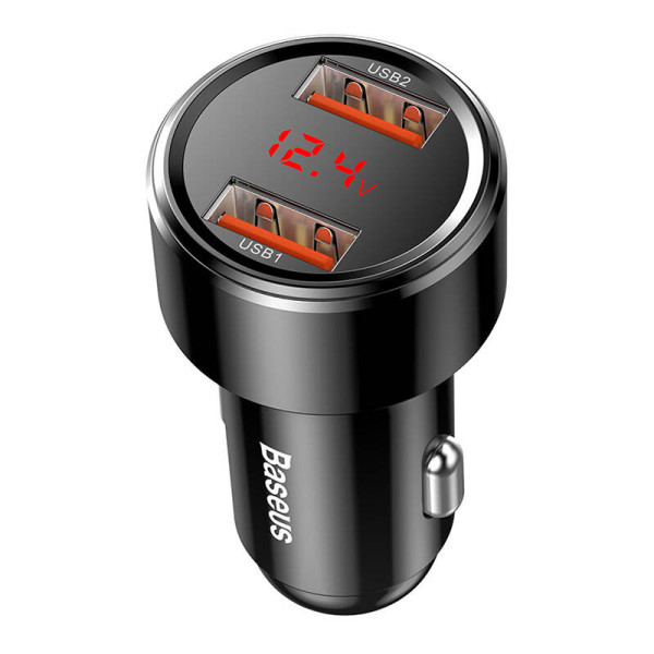 Baseus Magic 2x USB QC 30 45W automobilinis įkroviklis juodas