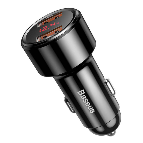 Baseus Magic 2x USB QC 30 45W automobilinis įkroviklis juodas