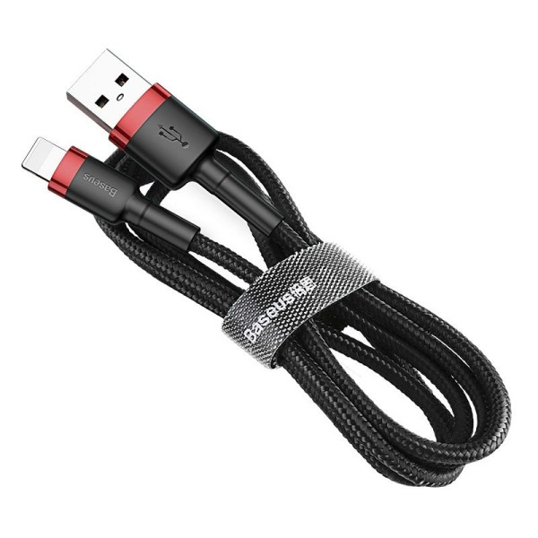 Baseus Cafule USB Lightning Cable 24A 05m raudona + juoda