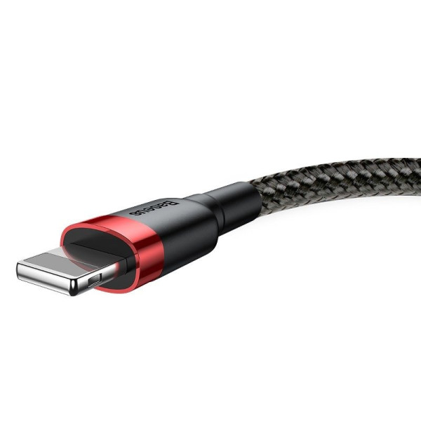 Baseus Cafule USB Lightning Cable 24A 05m raudona + juoda