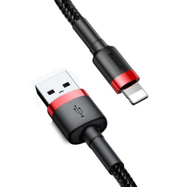 „Baseus Cafule“ USB žaibo kabelis 24 A 1 m raudonas + juodas