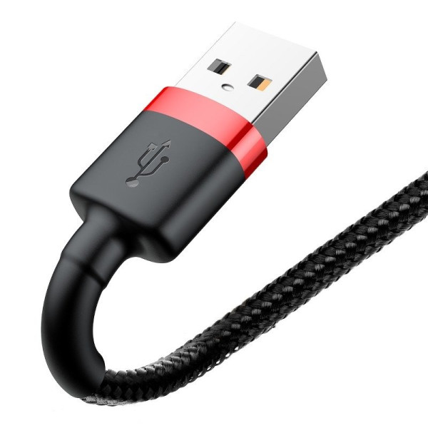 „Baseus Cafule“ USB žaibo kabelis 24 A 1 m raudonas + juodas