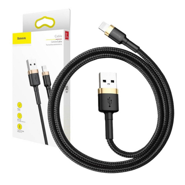 „Baseus Cafule“ kabelis USB Lightning 15 A 2 m auksinis + juodas