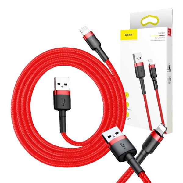 „Baseus Cafule“ kabelis USB Lightning 15A 2m raudonas