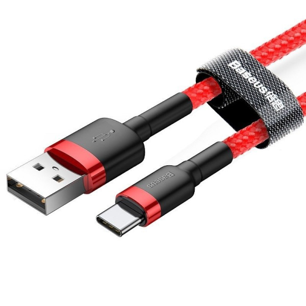 „Baseus Cafule“ USB-C laidas 2A 3 m raudonas