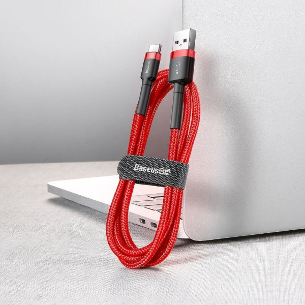 „Baseus Cafule“ USB-C laidas 2A 3 m raudonas