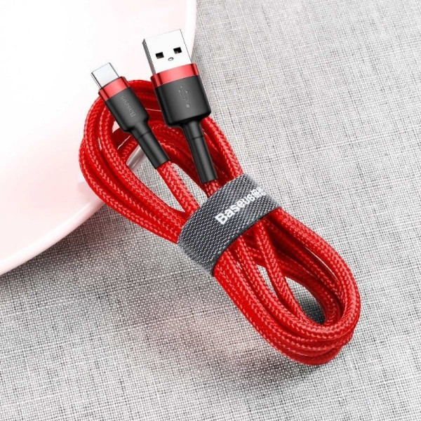 „Baseus Cafule“ USB-C laidas 2A 3 m raudonas