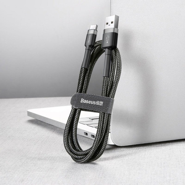 Baseus Cafule USB-C laidas 2A 3m juoda + pilka