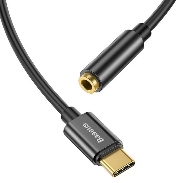 „Baseus L54“ garso adapteris USB-C + mini lizdas 35 mm juodas