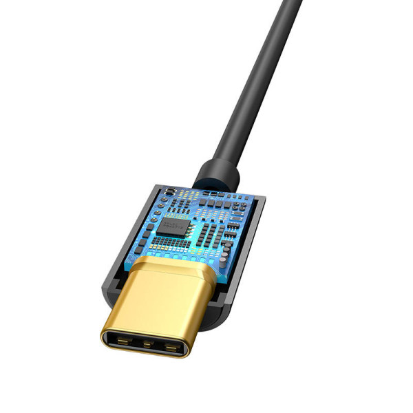 „Baseus L54“ garso adapteris USB-C + mini lizdas 35 mm juodas