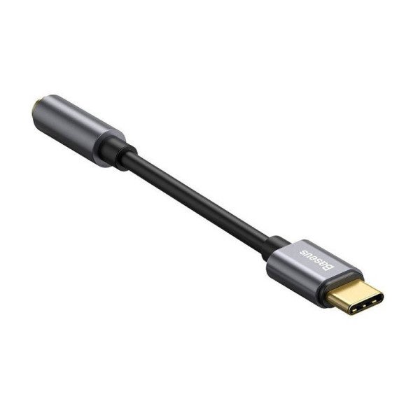 „Baseus L54“ garso adapteris USB-C + mini lizdas 35 mm juoda + pilka