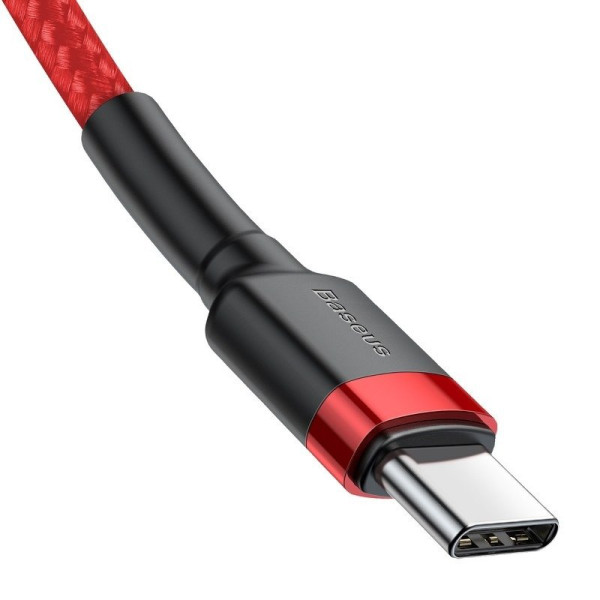 „Baseus Cafule PD20“ 60 W blykstės įkrovimas USB skirtas C tipo kabeliui 20 V 3 A 2 m raudonas
