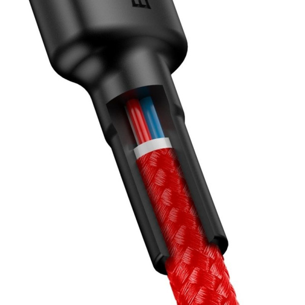 „Baseus Cafule PD20“ 60 W blykstės įkrovimas USB skirtas C tipo kabeliui 20 V 3 A 2 m raudonas